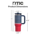 thumbnail image 4 of RTIC 30 oz Tumbler, Ceramic Lined, Leak-Resistant Straw Lid, Road Trip, Stars, 4 of 8