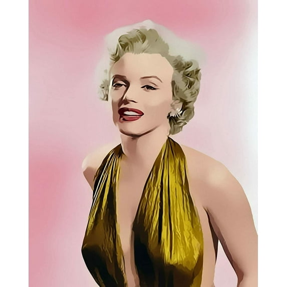 Marilyn Monroe Gold Dress- CANVAS OR FINE PRINT WALL ART