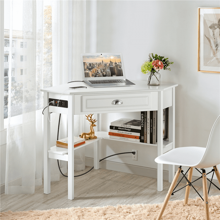 Modern corner desk with drawers discount