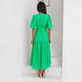 thumbnail image 3 of Women's Summer Casual Short Sleeve V Neck Swing Dress Casual Flowy Tiered Maxi Beach Dress Women Junior Dresses Dress Woman Dress Casual Short Button Front Dresses Swing Party Dresses for Women Cute, 3 of 5