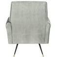 thumbnail image 6 of SAFAVIEH Mira Retro Mid Century Accent Chair, Light Grey Velvet, 6 of 9