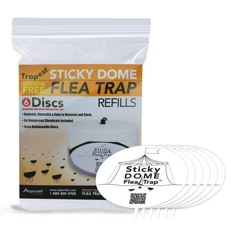 Aspectek Sticky Dome Flea Trap Refill 6-Pack