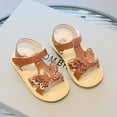 thumbnail image 2 of Odeerbi Toddler Kids Girls Beach Sandals Slip Resistant Prewalker Shoes Baby Summer Sandals New 2025 Fashion Slip Shoes Peep Toe Braid Sandals Brown, 2 of 5