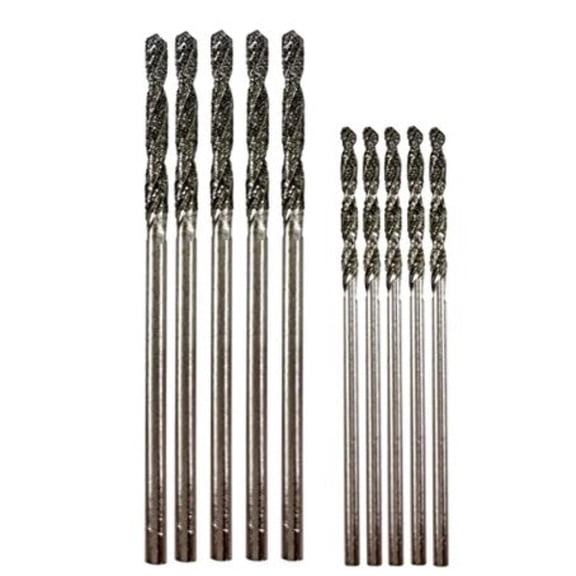 Diamond Drill Bit 1.5mm 2mm Set 10 Pcs Jewelry Beach Sea Glass Shells Gemstones 10 Pieces 1.5 and 2 mm 5 ea. Twist Bits Kit Pack by Drilax