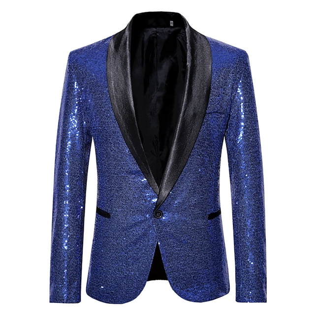 Veste pour Homme Hiver Hommes Automne et Hiver Mode Personnalité Paillettes Veste de Complet Décontractée
