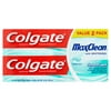 Colgate MaxClean with Whitening Spearmint Blast Toothpaste Value Pack, 6.0 oz, 2 count