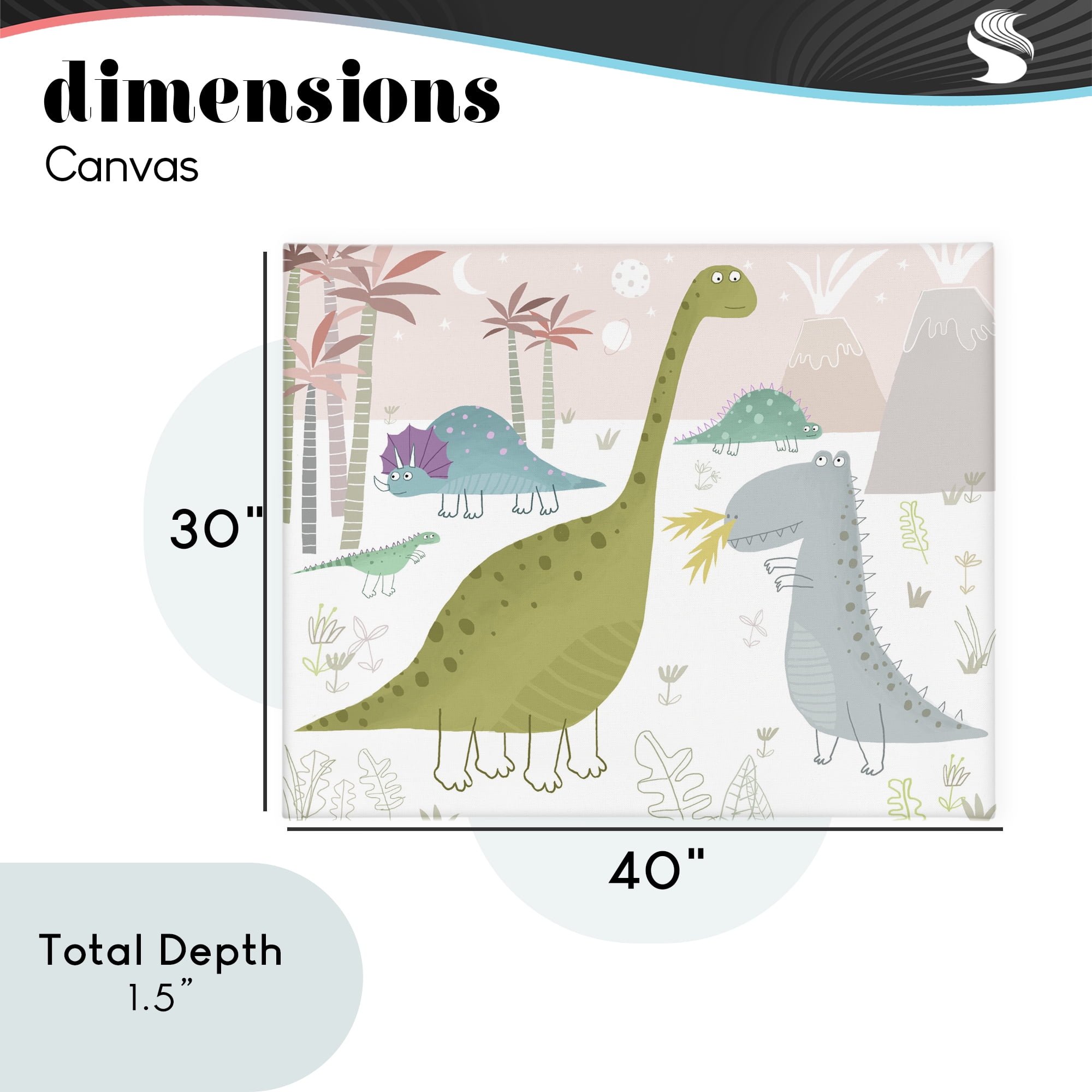 Stupell Industries Earthy Jurassic Dinosaurs Canvas Wall Art, design by Carla Daly