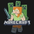 thumbnail image 2 of Girl's Minecraft Alex and Creepers  Graphic Tee Black X Large, 2 of 4