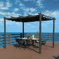 thumbnail image 2 of Kozyard Morgan Outdoor Extra-Large Gray Aluminum Frame Pergola with Sunshade Canopy (10ft x 12ft, Gray), 2 of 5