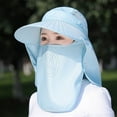 thumbnail image 2 of Sun Hat Woman Summer Women's UV Protection Cap Outdoor Travel Cycling Face Mask Hat Shawl Hats Windproof Removable Tea Picking Women's UPF+50 Sun Visor Detachable Flap Hat Foldable Wide Brimmed, 2 of 7