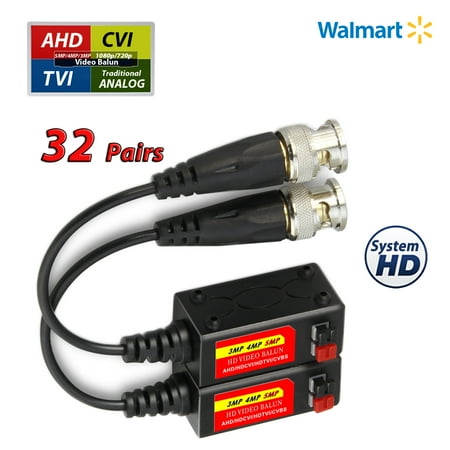 Evertech 32 pairs Split Joint Mini CCTV BNC HD-CVI/TVI/AHD Passive Video Balun Transceiver price history on PriceWatchPro