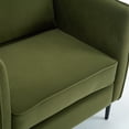 thumbnail image 2 of Accent Chair for Living Room, Velvet Comfy Single Sofa Chair Mid-Century Modern Armchair with 1 Pillow and Metal Legs for Bedroom Office Reading,Green, 2 of 5