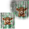 thumbnail image 2 of TIELUTT Rideau de Douche Vache Ferme Floral Drôle Mignon Vache Douche Robuste Transparent Rideau de Douche Léger Rideaux de Douche Double Doublure et Rideau de Douche avec Doublure Rideau de Douche Largeur Courte Lourd Cur, 2 of 4