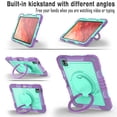 thumbnail image 5 of Casetego for iPad Pro 11 Inch 2024 Case,M4 (5th Generation) Case with Pencil Holder Shockproof Case with 360°Rotating Hand Strap & Stand,Purple Green, 5 of 9