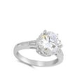 thumbnail image 4 of Large Round Clear CZ Solitaire Wedding Ring .925 Sterling Silver Band White Female Size 6, 4 of 4