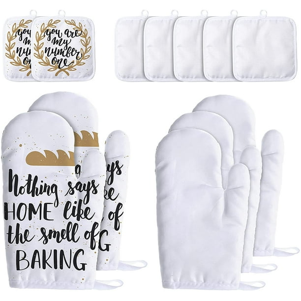 Personalized Sublimation Blank Pot Holder Oven Mitts Heat Resistant Glove  Household Cooking Insulation Pads for Custom Logo