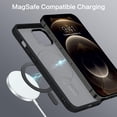 thumbnail image 2 of iPhone 12 Pro Max Case with Invisible Magnetic Stand [Compatible with MagSafe] Clear Hard Back Cover Soft TPU Hybrid Shockproof Military-Grade Protection Slim Ring Kickstand Phone Case, Black, 2 of 16