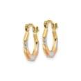 thumbnail image 3 of 14K Yellow Gold Fancy Small Hoop Earrings (2.00mm), 3 of 4