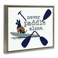 thumbnail image 4 of Stupell Industries Never Paddle Alone with Dog Animals Painting Brown Floater Framed Canvas Art Print Wall Art, 31 x 25, 4 of 10