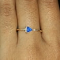thumbnail image 2 of Halo Diamond Ring, Blue Sapphire & Diamond, Stackable Ring, Staking Ring, Handmade Jewelry, 925 Starling Silver, Gift For Her., 2 of 5