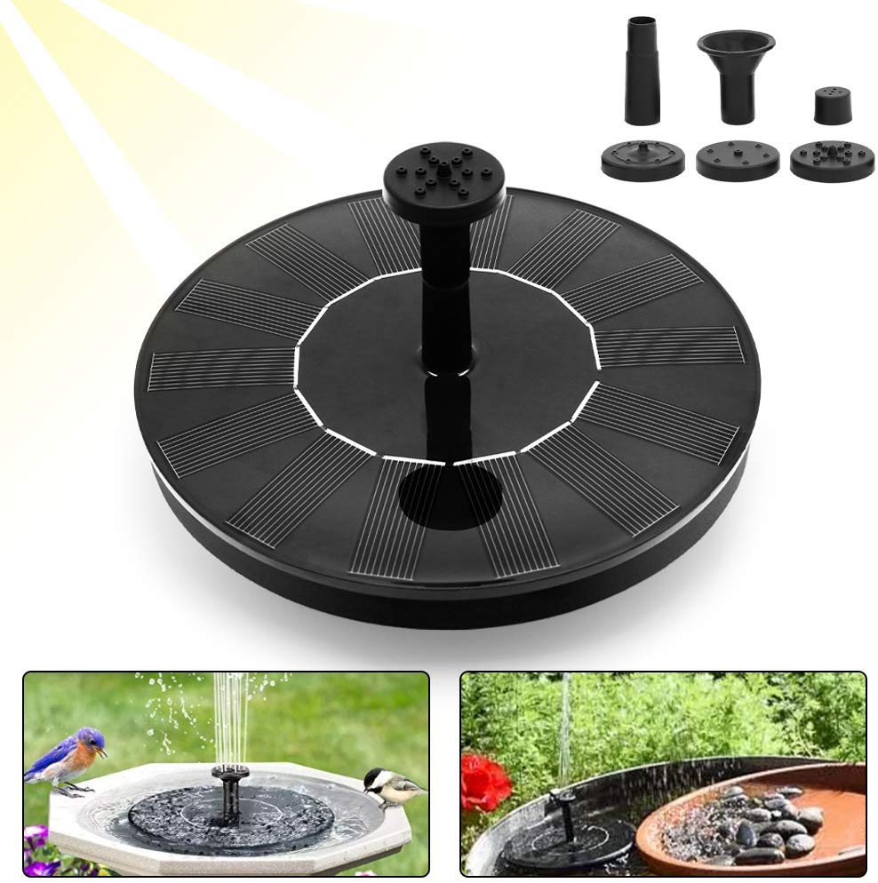 Peroptimist Outdoor Solar Bird Bath Water Fountain Pump, Free Standing