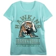 thumbnail image 6 of Stranger Things Hawkins Tigers Team Captain Women's Teal Crew Neck Short Sleeve T-shirt-3XL, 6 of 7