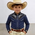 thumbnail image 2 of CAIXIA Boys's Western Cowboy Shirt Embroidered Long Sleeve Casual Snap Button Down Shirt, 2 of 5