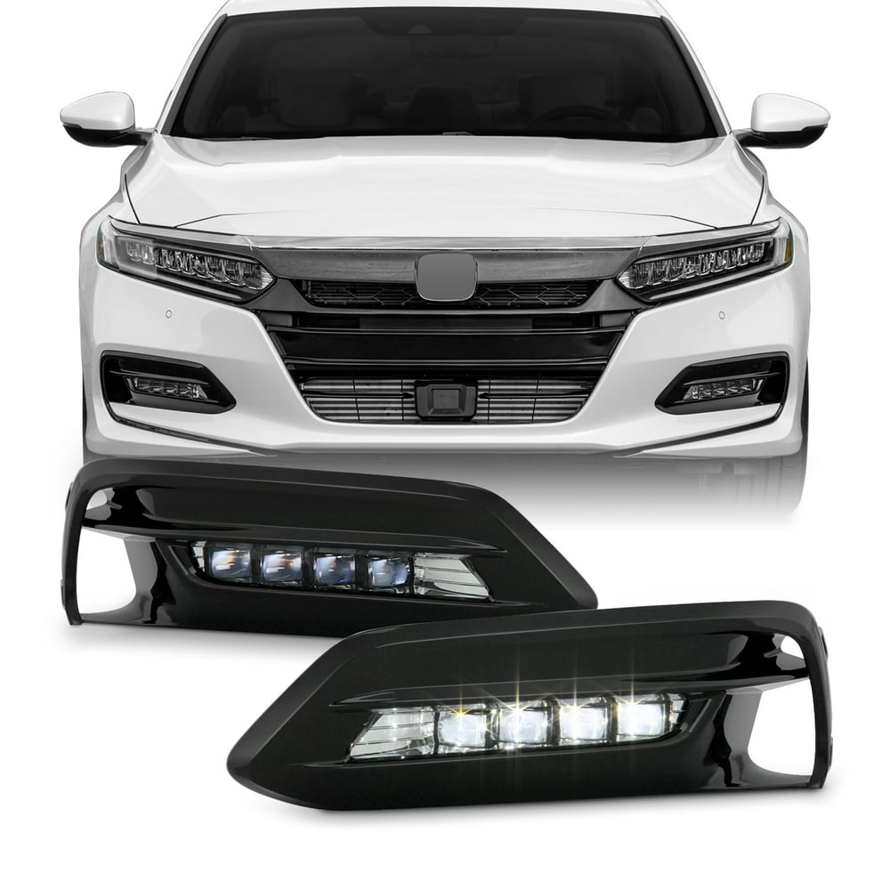 For 20182020 Honda Accord Sedan LED Driving Bumper Fog Lights Bezel w