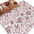 thumbnail image 2 of Summer Ocean Washable Living Room Rugs 5'x7', Red Retro Conch Starfish Shell Low Pile Throw Large Area Rugs Non-Slip Sturdy Edge Binding Carpet for Dining Room Bedside Kitchen, 2 of 9