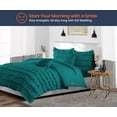 thumbnail image 2 of SGI Twin Multi Ruffle Comforter Set Microfiber Teal 3 Piece, 2 of 5