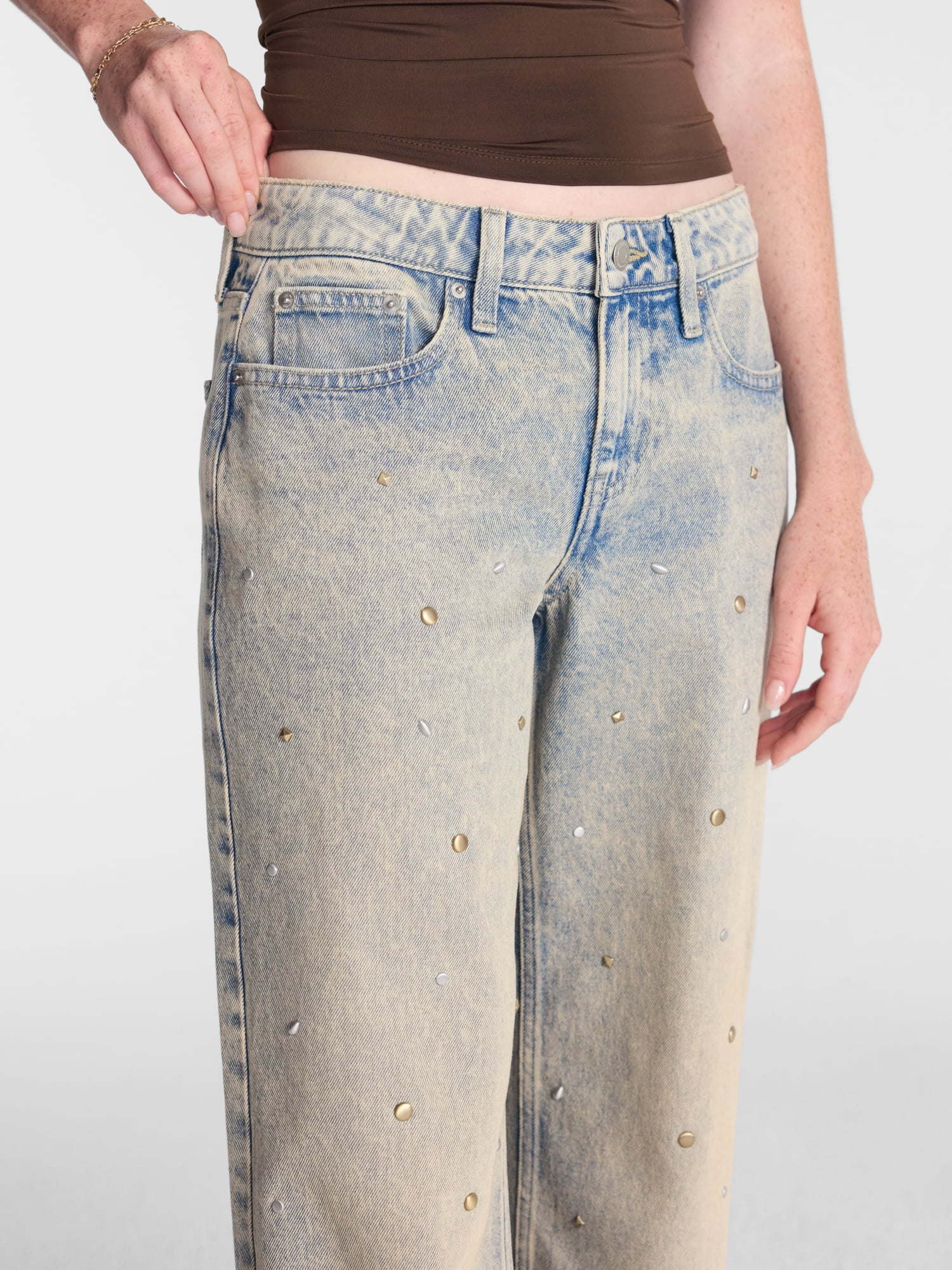 No Boundaries Low Rise Cotton Baggy Jeans, 31.5'' Inseam, Women's 00-26W