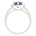 thumbnail image 4 of 2.38 ct Pear Cut Simulated Tanzanite with Simulated Diamond Halo Accents 14K White Gold Womens Engagement Ring, 4 of 5