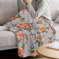 thumbnail image 3 of Red Rose Blanket Soft Cozy Warm Throw Blanket for Couch, Plush Fuzzy Flannel Fleece Blankets for Sofa, Farmhouse Romantic Botanical Floral Vines Bed Blankets Lightweight Gifts for Women, 50"x80", 3 of 9