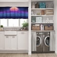 thumbnail image 3 of LALILO Kitchen Curtain Valance Party Space Disco Grid Neon Rod Pocket Window Curtain 52"x 18" Set of 2, 3 of 7