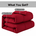 thumbnail image 5 of YEPCLUB 2-Piece Twin Size Comforter Set, Black and Red Down Alternative Reversible Bedding Set, All-Season Quilted Soft Comforter with Pillowcases, 5 of 5