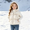thumbnail image 3 of YUANxueke Girls Puffer Vest Bowknot Trim Lightweight Sleeveless Hooded Jackets Fashion Cute Vests Quilted Coat,White,3 Years, 3 of 8