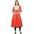 thumbnail image 5 of Bimba Women Designer Flared Anarkali Dress Peach Cotton Kurta Chic Custom Kurti Long Tunic, 5 of 9