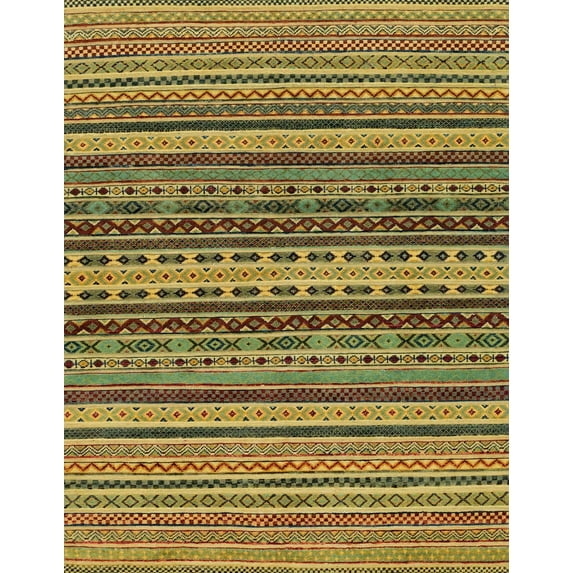 Ahgly Company Indoor Rectangle Abstract Orange Gold Oriental Area Rugs, 8' x 10'