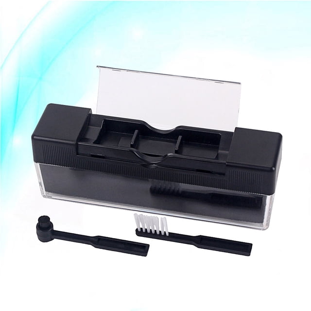 FUTUREORYY 1Set Vinyl Records Cleaning Kit For Phonograph Records Home Use Studio Use Plastic Black 4.9x1.2x1.7in