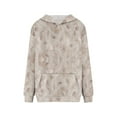 thumbnail image 3 of DBAIXID Camo Hoodie for Women Fleece Long Sleeve Pullover Fall Spring Sweatshirt 2029 Hunting Hooded Hoodies with Pocket Beige 2XL, 3 of 5