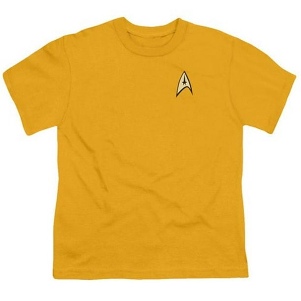 Star Trek-Command Uniforme - Manches Courtes Jeune 18-1 Tee - Or & 44; Petit