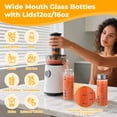thumbnail image 4 of Mason Drinking Jars Clear-4set/12oz Pack of 4 12oz Borosilicate Glass Beverage Storage, 4 of 8