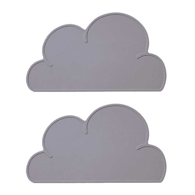 Mantel individual para niños, mantel individual antideslizante con forma de nube de silicona para bebés y niños pequeños, manteles individuales reutilizables