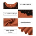 thumbnail image 3 of CASSIE LIZ Plus Size Shirts 4X Long Sleeve Womens Tops Fall Crew Neck Burnt Orange Sweatshirts Fashion Lace Loose Fit Tunics Winter Blouses Casual Pullovers 4XL 24W 26W, 3 of 4