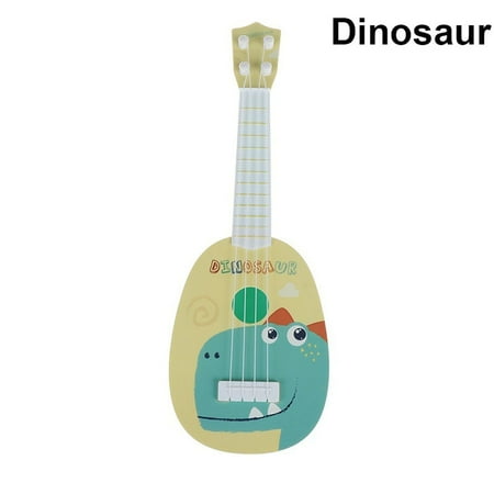 1PC Development Ukulele Musical Instrument Cartoon Animals Pattern Mini Montessori Toys Toy Musical Instrument Educational Toys Kids Guitar DINOSAUR
