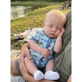 thumbnail image 6 of BemeyourBBs Newborn Baby Boy Summer Clothes 0 3 6 12 18 Months Infant Baby Fishing Outfit Romper Fish Rod Printed Short Sleeve Zip Up One Piece Jumpsuit Shorts, 6 of 9