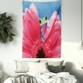 thumbnail image 4 of Animal Tapestry, Cute Tiny Little Tree Frog on Gerbera Flower Magical Nature Moments Shoots Art, Wall Hanging for Bedroom Living Room Dorm Decor, 60W X 80L Inches, Pink Green Blue, by Ambesonne, 4 of 5