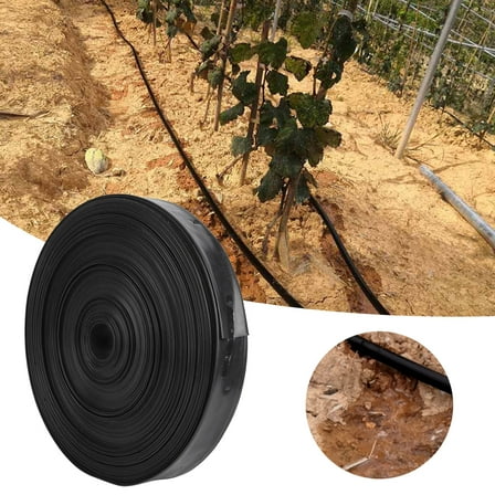 Tebru Drip Irrigation Black 1.3” x 656.1’ Drip Irrigation Tubing, Five Water Outlets