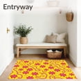 thumbnail image 3 of ODIKA 5'x7' Machine Washable Non-Slip Area Rug, Yuletide Peppermint Semi Arc Entry Seasonal Hearth High Traffic Rug with Pad, Yellow, 612784, 3 of 8