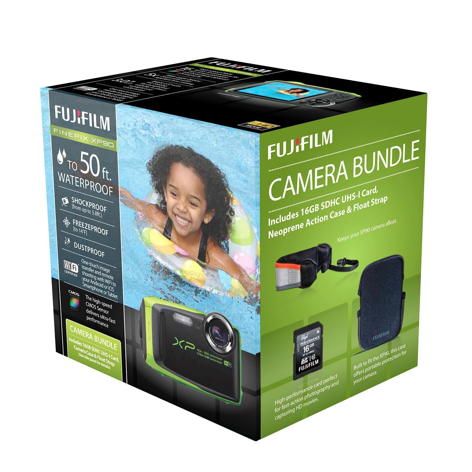 FUJIFILM FinePix XP90 Waterproof Digital Camera, 16.4MP CMOS
